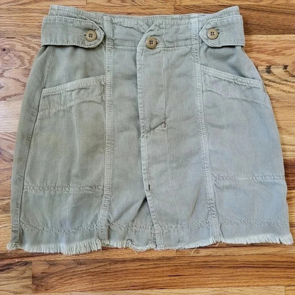 Free People Alpha Utility Raw Edge Cotton Blend Mini Skirt(6) - Picture 2 of 13